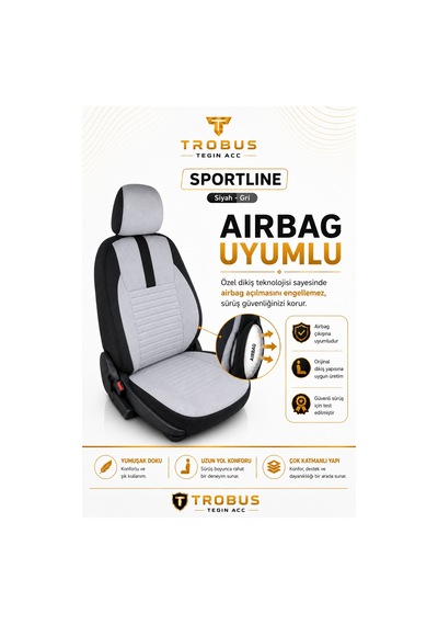 Audi Q2 2016 2017 2018 2019 2020 Uyumlu Sportline Serisi Gri Siyah Oto Koltuk Kılıfı 31827660