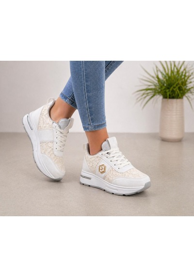 Papucumun Dünyası Kadın Günlük Kullanım Sneaker Dantel Detaylı Beyaz