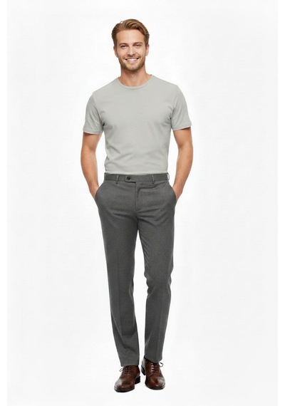 UKİ Uki Gri Comfort Fit Klasik Pantolon