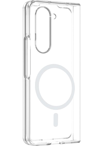 Samsung Uyumlu Galaxy Z Fold 5 Kamera Korumalı M-safe Şarj Özellikli Şeffaf Zore London Sert Pc Kapak - Şeffaf Şeffaf