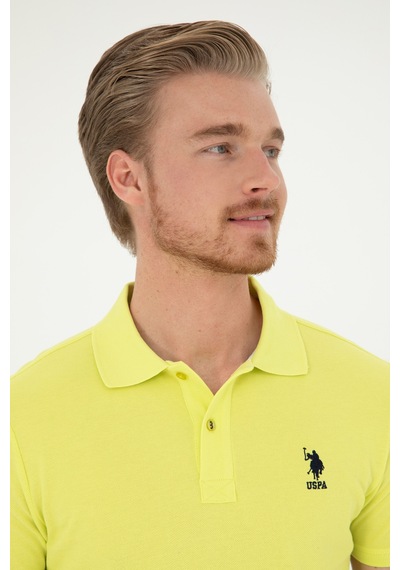 U.S. Polo Assn. Erkek Slim Fit Polo Yaka Fıstık Yeşili Basic Tişört 50279613-VR087
