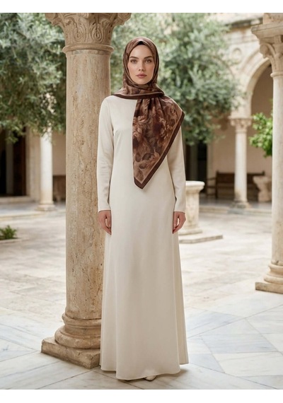 Camellia Scarfs Frosted Bloom Müslin Şal Kahve - Sıcak Ve Zamansız Stil