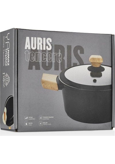 Auris 22 Cm Derin Tencere Siyah
