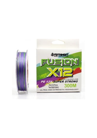 Remixon Fusion 0.27mm 300m Multicolor 12 Kat İp Olta Misinası 15.9kg Çeker