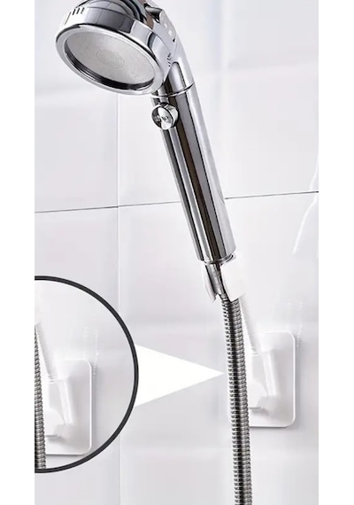 Duş Başlık Tutucu, Yapışkanlı Duş Başlıkğı Tutucu,banyo Aksesuvar, Karavan Duş Başlığı Tutucu Beyaz Diğer