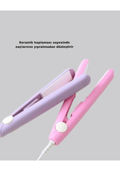 Mini Seramik Saç Düzleştirici Kompakt Boy, 180 C Hızlı Isınma, Seyahat Tipi