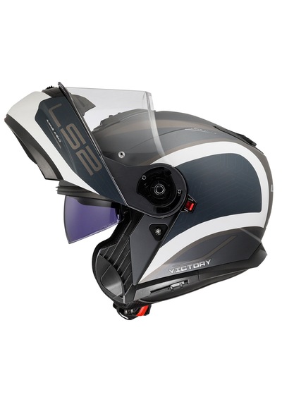 Ls2 Strobe 2 Victory Çene Açılır Motosiklet Kaskı Mat Gri - Mavi - Kum