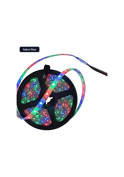 Trobus 5 Metre Çok Renkli Rgb Led Şerit Işık Silikonlu İç Ve Dış Mekan Aydınlatma