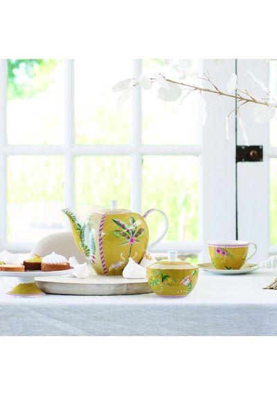 Sarı Porselen Çay Fincan Seti 280 Ml