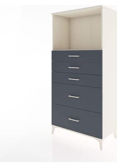 Hyperion Dolap Tek Raflı 5 Çekmeceli 88x44x182 Aytaşı-antrasit Aytaşı