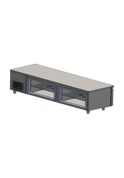 Karacasan Endüstriyel 304 Çelik Kaliteli 632 Lt 235 Cm Üç Kapılı Tezgah Tipi Et Balık Dolabı Dolabı Cs-tek 4 - 700 Cm-ebl