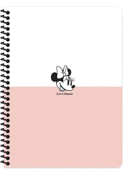 Mickey Mouse 20x28 Cm Çizgisiz 80 Yaprak Telli Defter Karton Kapak 60 Gr Beyaz Kağıt Pembe