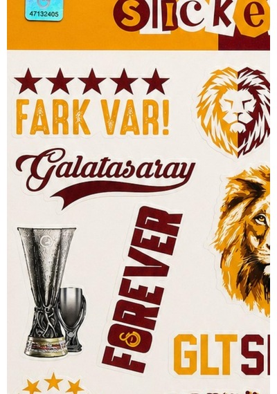 X Dekomus Lisanslı Galatasaray "fark Var" Sticker Sheet Altın