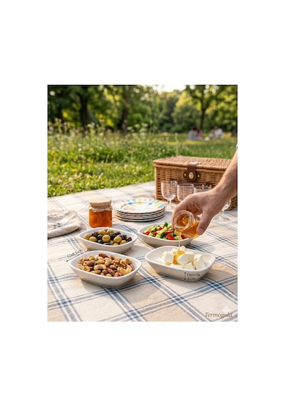 6 Lı Melamin Kayık Tabak Seti - 14x10x3cm Meze Kahvaltılık - Kırılmaya Dayanıklı - Beyaz 14x10 Cm - Derinlik 3 Cm