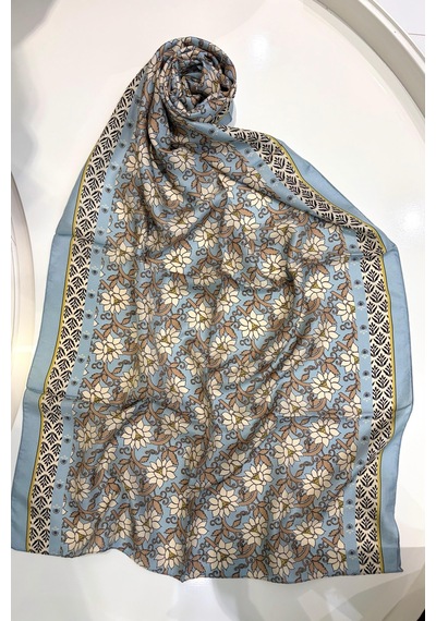 Cardion Lunira Silk Pamuk İpek Şal Sweet Line KAhverengi