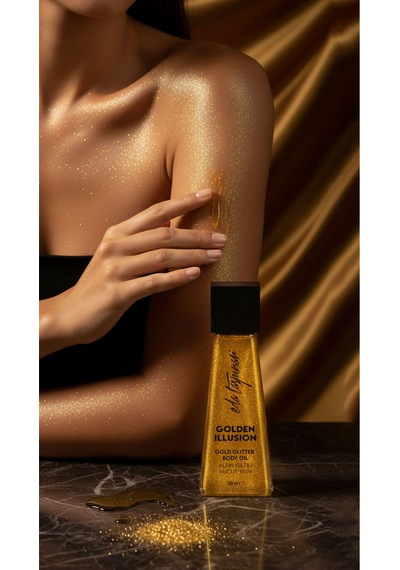 Eda Taşpınar Golden Illusion Altın Işıltılı Simli Vücut Yağı 200 ML