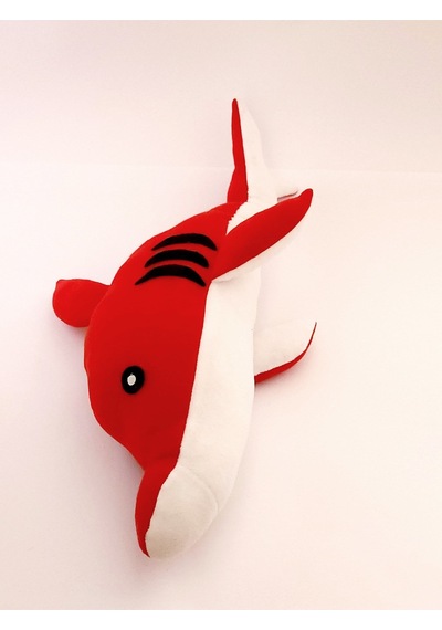 Joytoytr Peluş Yunus Balığı Oyuncak 45 Cm Oyun Arkadaşı Yerli Üretim Kırmızı