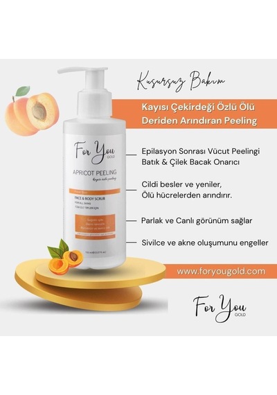 Kayısı Çekirdeği Özlü Ölü Deriden Arındıran Yenileyici Peeling Epilasyon Sonrası Vücut Peelingi Bat