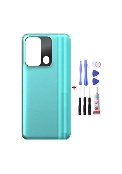 Tecno Spark 8c Yeşil Arka Cam Kapak Pil Kapağı Tamir Set B7000 Set Yeşil