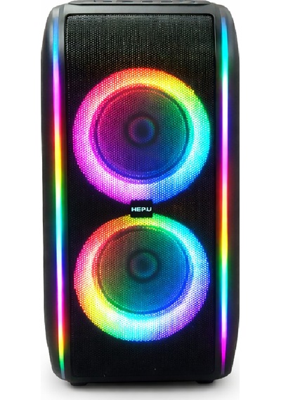 Hepu Hp-978 Titan Series Taşınabilir Hoparlör 2 6 Hoparlör, 30w Rms, Rgb Işık, 1 Kablosuz Mikrofon + Kumanda