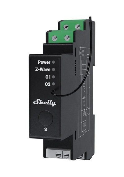 Shelly Wave Pro 2pm Lr 2 Kanallı Enerji Ölçümlü Dın Ray Z-wave Röle