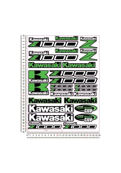 Z1000 Sticker Set Yeşil Siyah