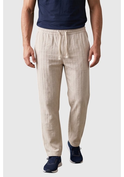 Deep Sea Deepsea Bej Çizgi Dokulu Rahat Kesim Yazlık Spor Pantolon Hafif Kumaş Modern Tasarım 2600263 Deep Sea Deepsea Bej Çizgi Dokulu Rahat Kesim Yazlık Spor Pantolon Hafif Kumaş Modern Tasarım 2600263