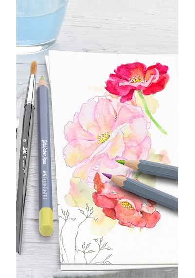Faber-Castell Goldfaber Aqua Boya Kalemi Hediye Seti 36’lı, 12 Pastel ve 24 Klasik Renk, Yüksek Pigmentli