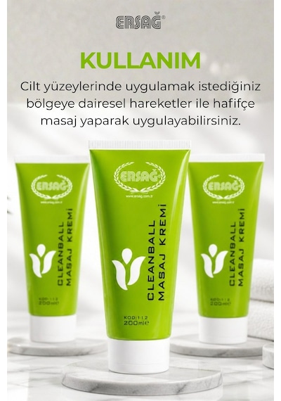 Ersağ Cleanball Masaj Kremi  200 ML
