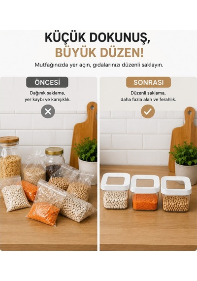 3'lü Vakumlu Kare Saklama Kabı Seti 350 Ml Şeffaf Kapaklı Gıda Erzak Saklama Kutusu Vp-329 Diğer
