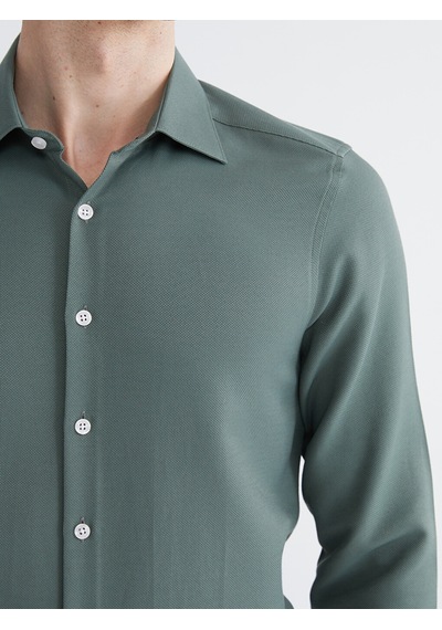 Lcw Busıness Yeşil Slim Fit Armürlü Erkek Gömlek