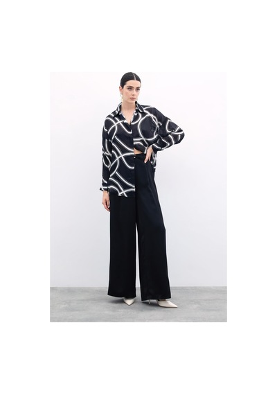Sateen Salaş Gömlek - Siyah-135820 Siyah