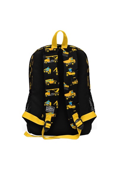 Coral High Kids Siyah Sarı İş Makinesi Desenli 3 Lü Okul Çanta Seti Set0123475