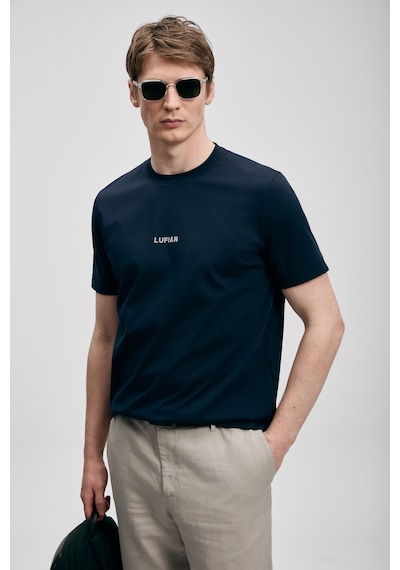 Lufian Marcus Modern Grafik T- Shirt Lacivert Lacivert 111020322100200 Lacivert