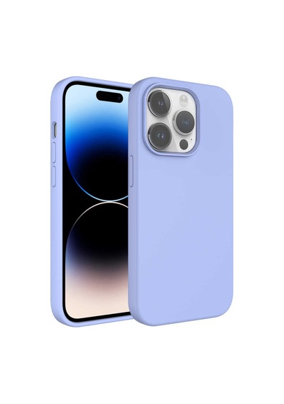 Apple iPhone 14 Pro Uyumlu Sıvı Teknolojili Silinebilir Sert Zore Kivi Kapak-mavi Açık