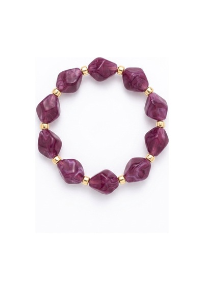 Doğal Taş Görünümlü Pinterest Bileklik Mor - 903059641 Mor