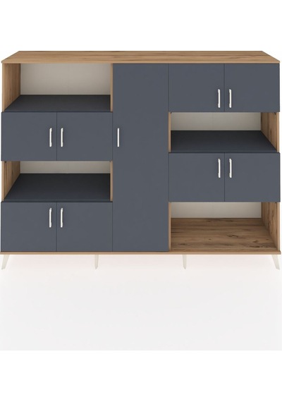 Hyperion Dolap 10 Raflı 9 Kapaklı 220x44x163 Çam-antrasit Çam-antrasit Hyperion Dolap 10 Raflı 9 Kapaklı 220x44x163 Çam-antrasit Çam-antrasit