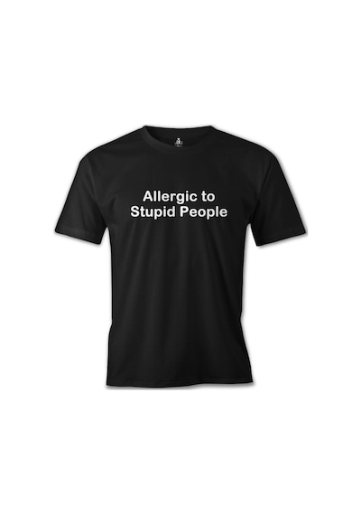 Allergic To Stupid People Siyah Erkek Tshirt