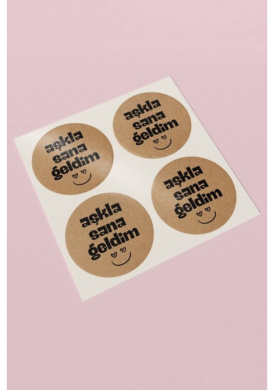 Aşkla Sana Geldim Kraft Sticker 3x3cm St2264 Çok Renkli