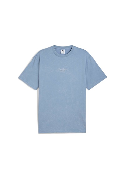 Puma Graphıc Font Play Washed Erkek Geniş Kesim Tişört 632119 34 Mavi
