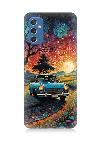 Samsung Galaxy M52 Uyumlu Gece Manzarası Desenli Silikon Kılıf