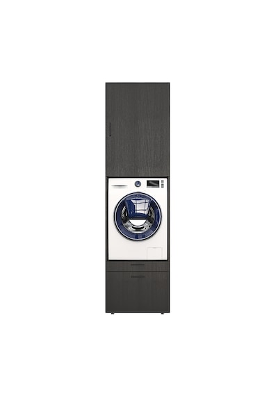 2 Çekmeceli Çamaşır Ve Kurutma Makinesi Dolabı + Üst Dolap Siyah 2 Çekmeceli Çamaşır Ve Kurutma Makinesi Dolabı + Üst Dolap Siyah