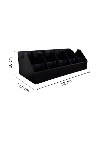 10 Bölmeli Kemer Organizer, Çorap, Kravat, Takı, Makyaj, Çekmece, Dolap İçi Depolama Siyah