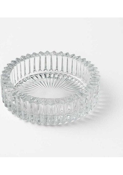 Kristal Lüks Cam Küllük 14cm Cam Beyaz Yuvarlak