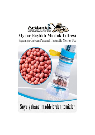 Oynar Başlıklı Musluk Filtresi 3 Adet Musluk Başlıgı Sıçramayı Önleyen Pervaneli Tasaruflu Batarya Ucu Mutfak Banyo