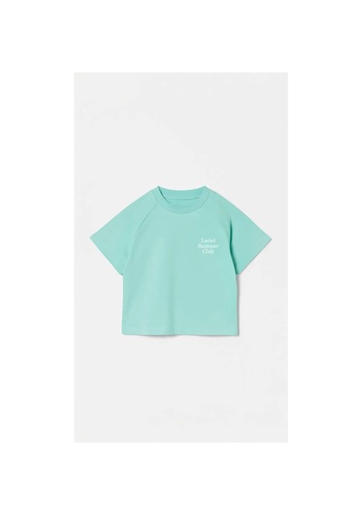 Poala Kids Unisex Yeşil Summer Club Tshirt Turkuaz
