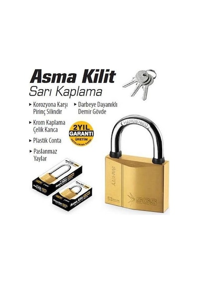 38 Mm Sarı Asma Kilit