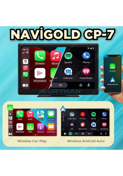 Otomobil 7 İnç Dokunmatik Android Auto Carplay Ekran Aux-bt-fm