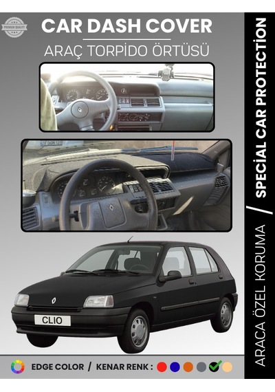 Renault Clıo 1 1994-1998 Torpido Örtüsü Ön Göğüs Koruma Torpido Koruma Araca Özel Tam Uyum - 618 Stiloto