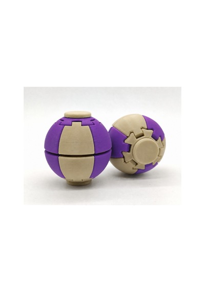 Alvera Press Küresi 3d Baskı Dönüşen Mekanik Fidget Stres Oyuncağı-bej-mor 66415158